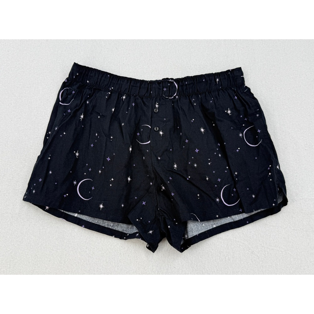 Hyde and EEK Boutique Womens Celestial Moon Star Sleep Shorts Black Purple M